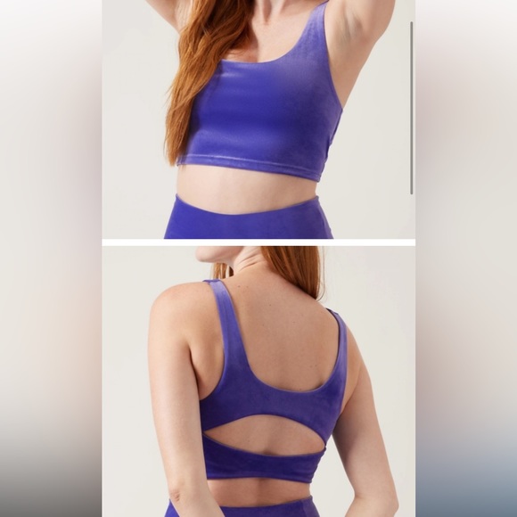 Athleta Tops - Athleta new Velvet cut-out crop D-DD sz M